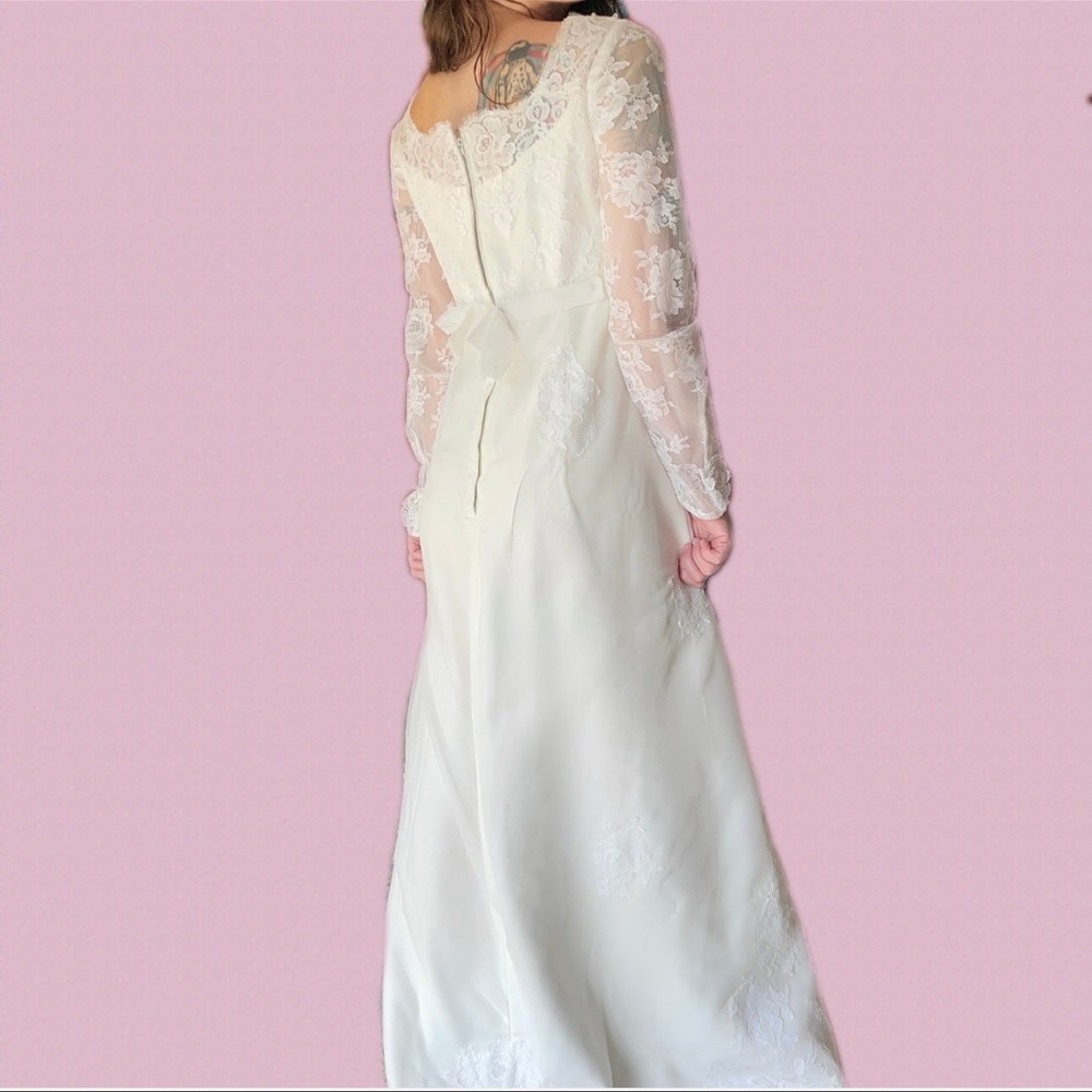 1970s Lace Wedding Gown